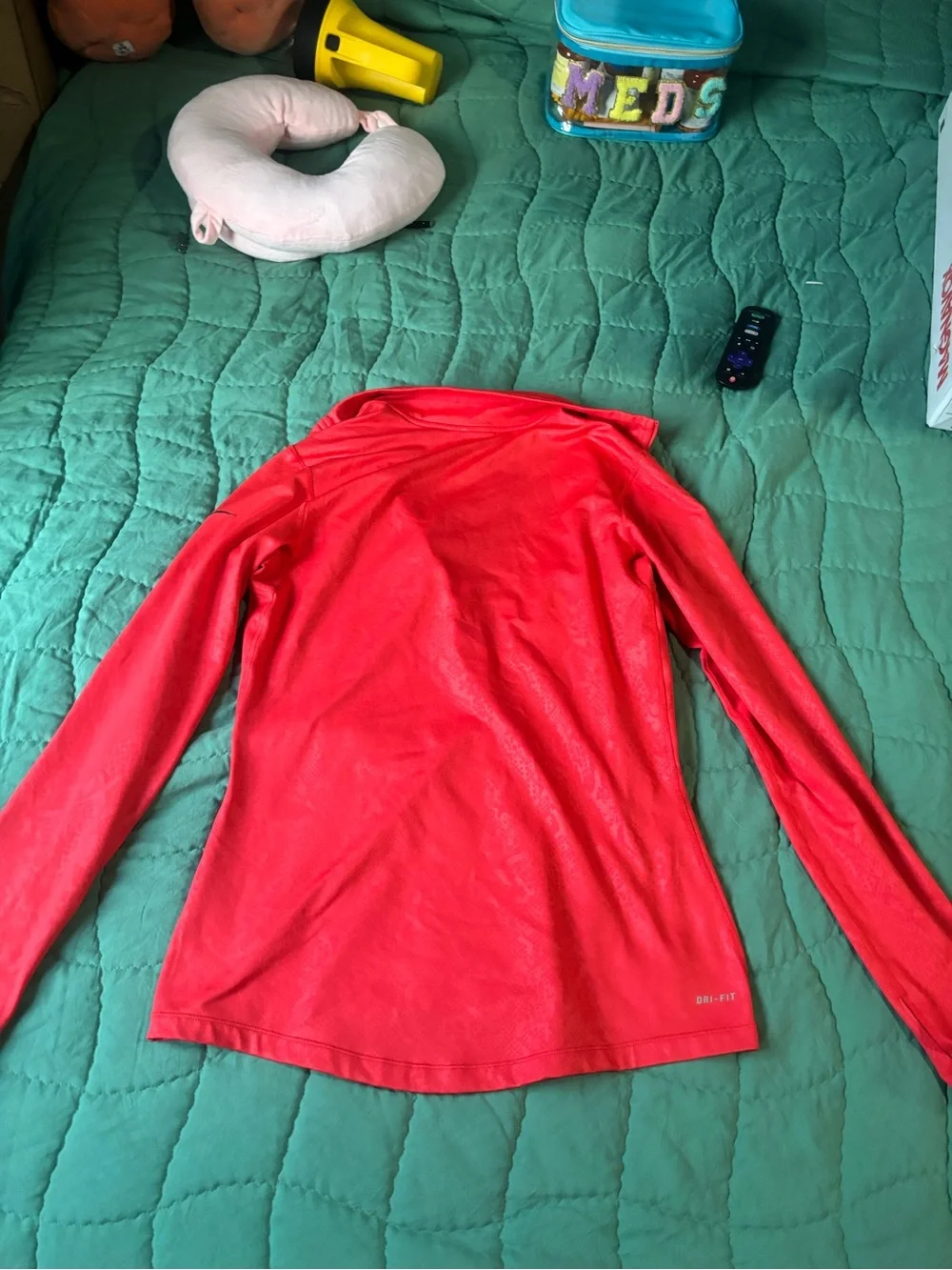 Nike Women's Coral Red Quarter-Zip Pullover
